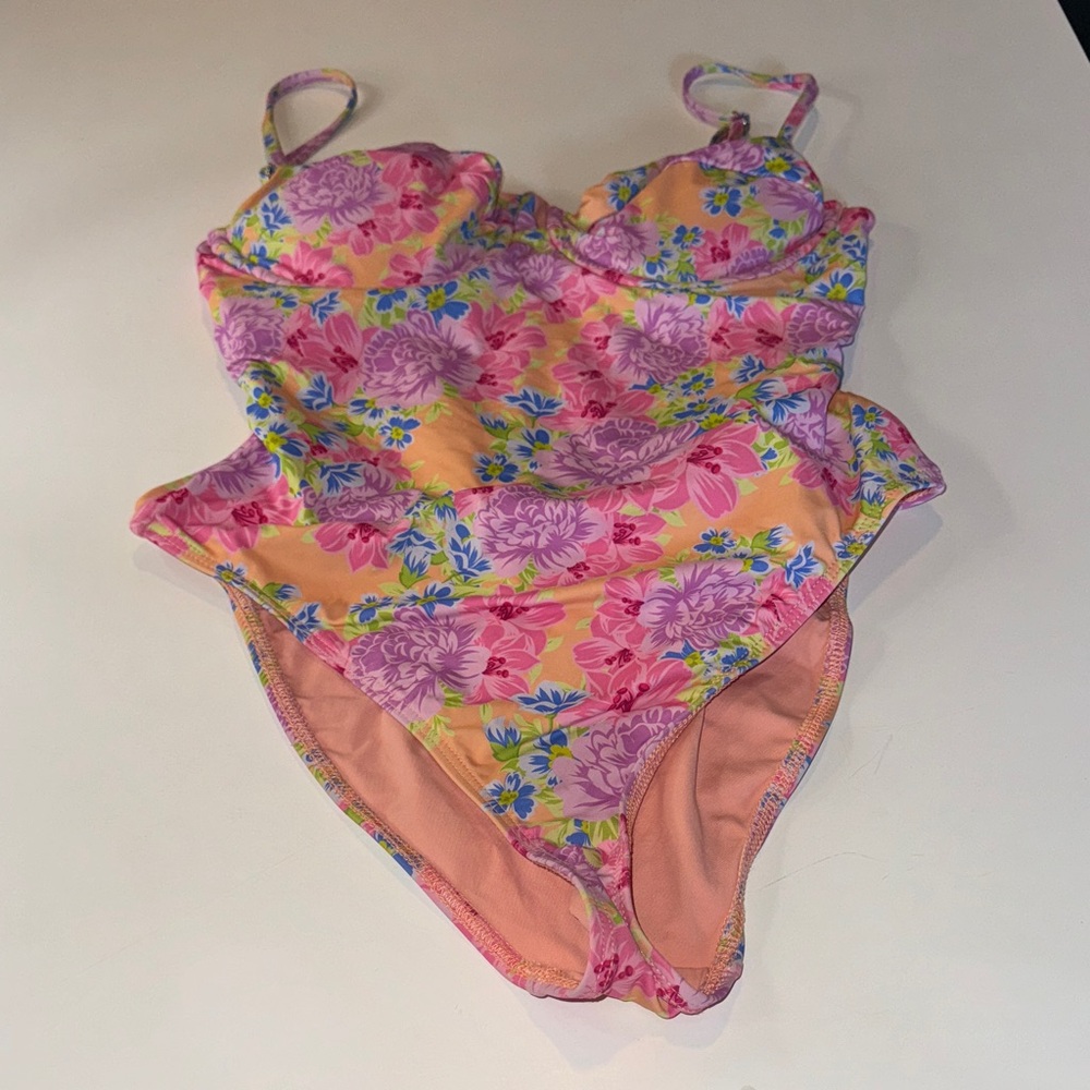 Dippin' Daisy's Floral Swimsuit with Pink and Blue